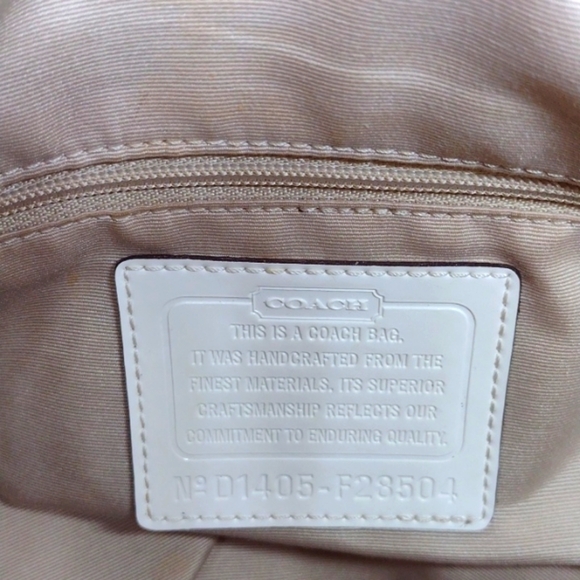 COACH Signature Khaki Jacquard Tote Handbag - Picture 4 of 13